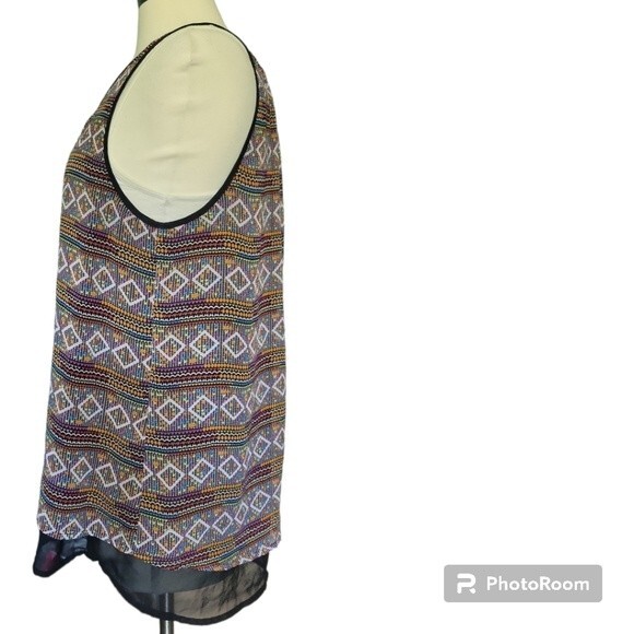 Black Rainn Rainbow Print Tank Top - L - Picture 4 of 10